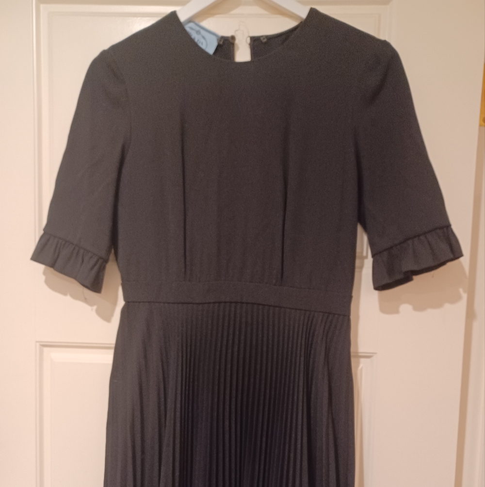 Prada Womens Dress, Black, Pleated, Flary